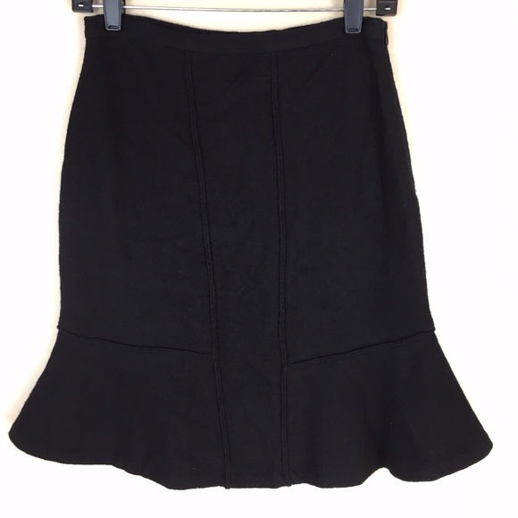 Moth 100% Black Wool 40s Style Flare Skirt sz 4 - Picture 1 of 6